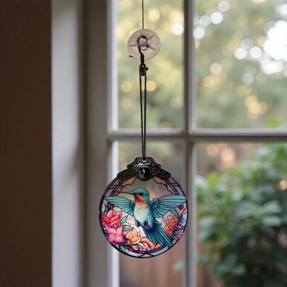 Hummingbird Stained Glass Suncatcher Ornament